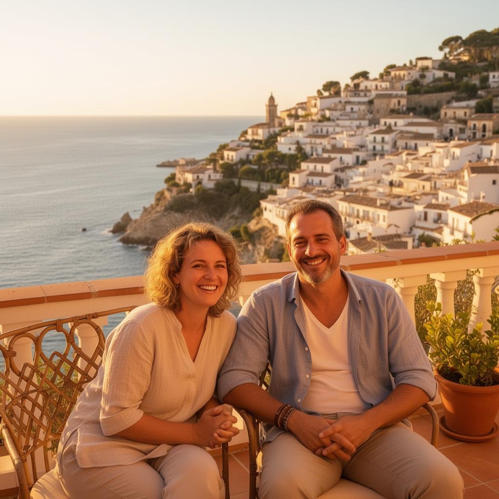 Tevreden klanten op hun Spaans terras